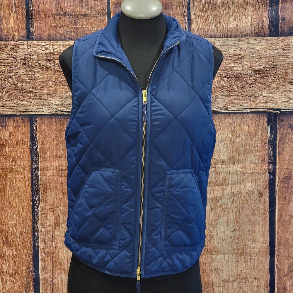 J. Crew Women's Small Blue Quilted Vest